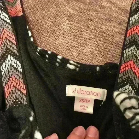 Tie-Dye Black & White Romper w/ Multicolor Straps - Picture 3 of 4